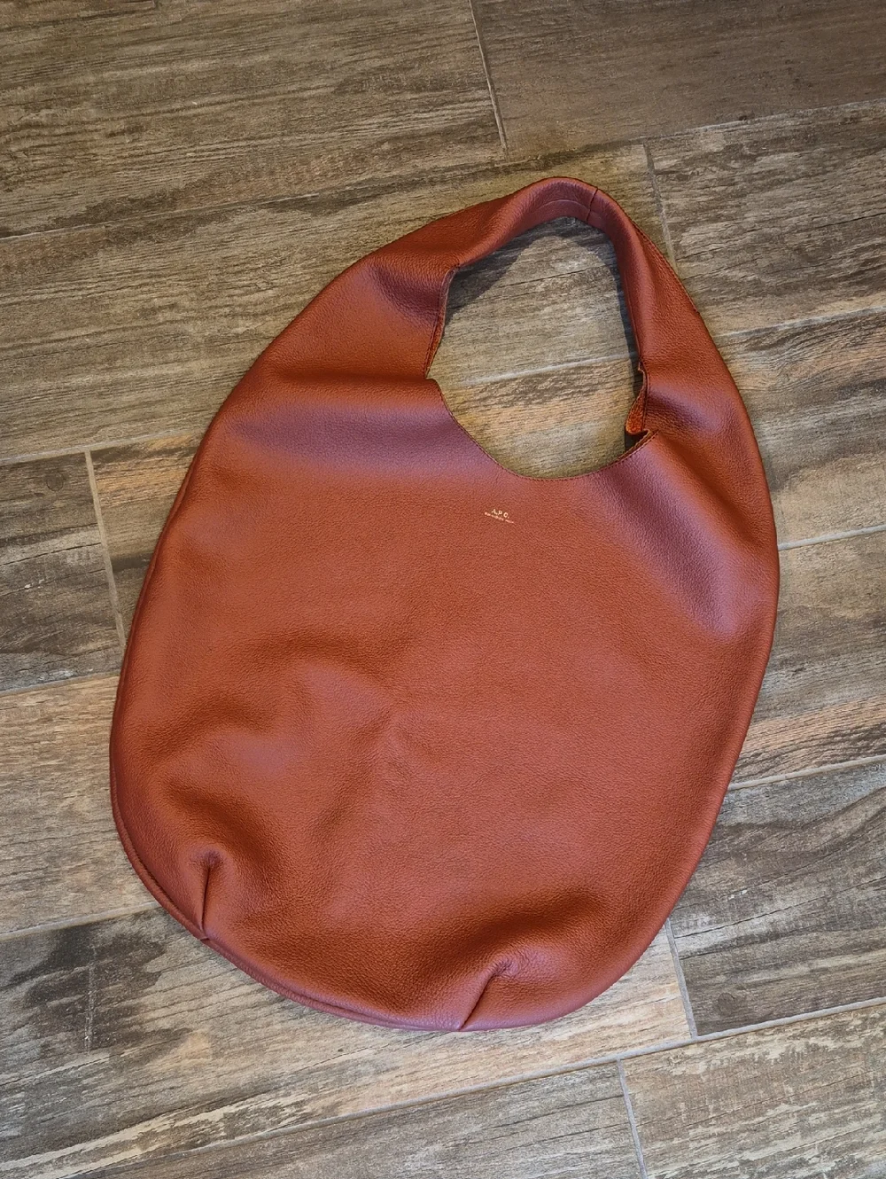 A.P.C. Le Neige Genuine Leather Unlined Hobo Shoulder Bag - Picture 6 of 16